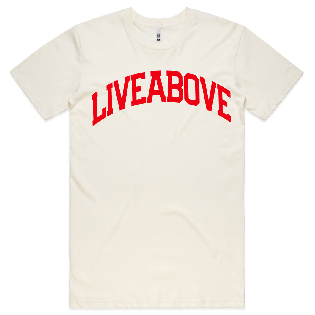 Live Above Arch Tshirt- White/Red
