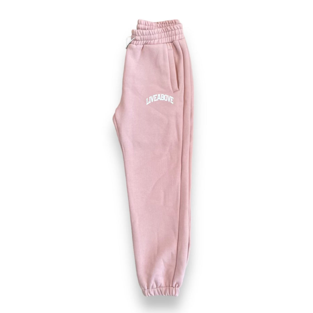 Live Above Arched Logo Joggers- Rose'