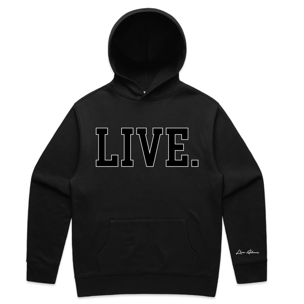 Live Chenille Hoodie-  Black on Black