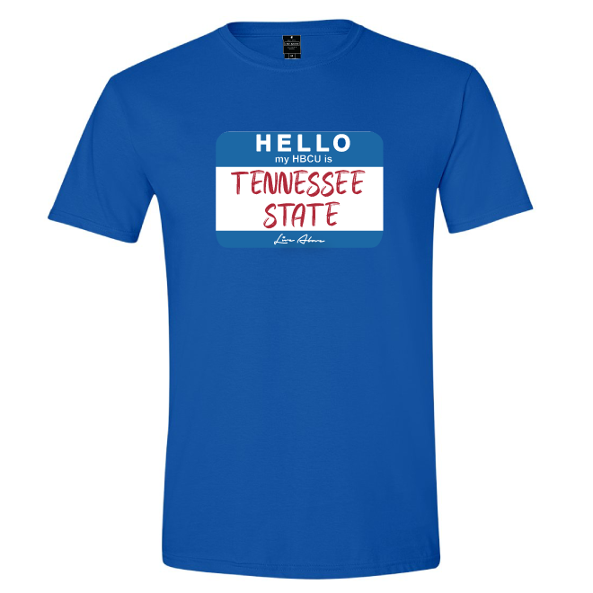 Hello my HBCU is Tennessee State Tee- TSU Blue