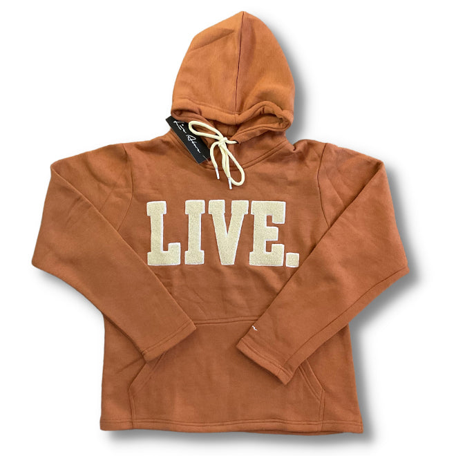 Live Chenille Hoodie-  Cookies and Cream