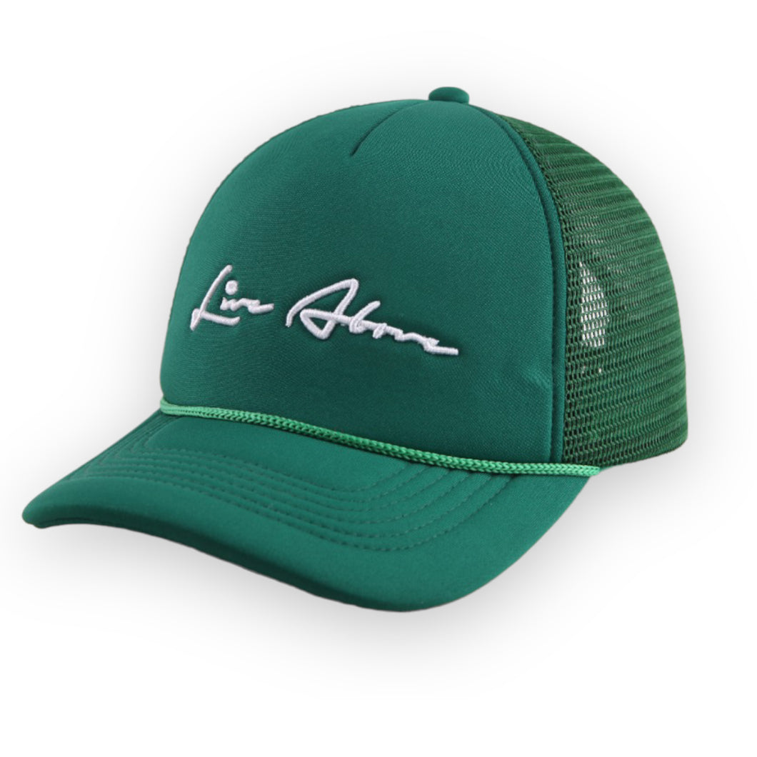 Live Above Signature Trucker Hat- Forest Green