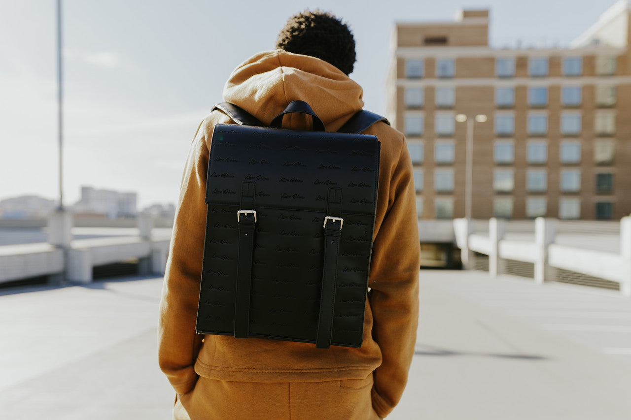 Buy Hidesign Spruce 05 Sb Black Leather Medium Backpack Online At