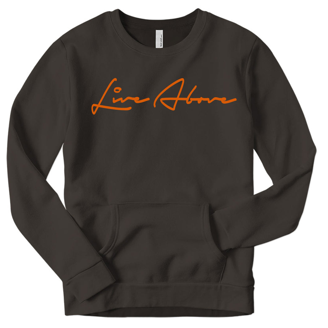 Signature Live Above pocket sweatshirt- Smoke Grey/Orange